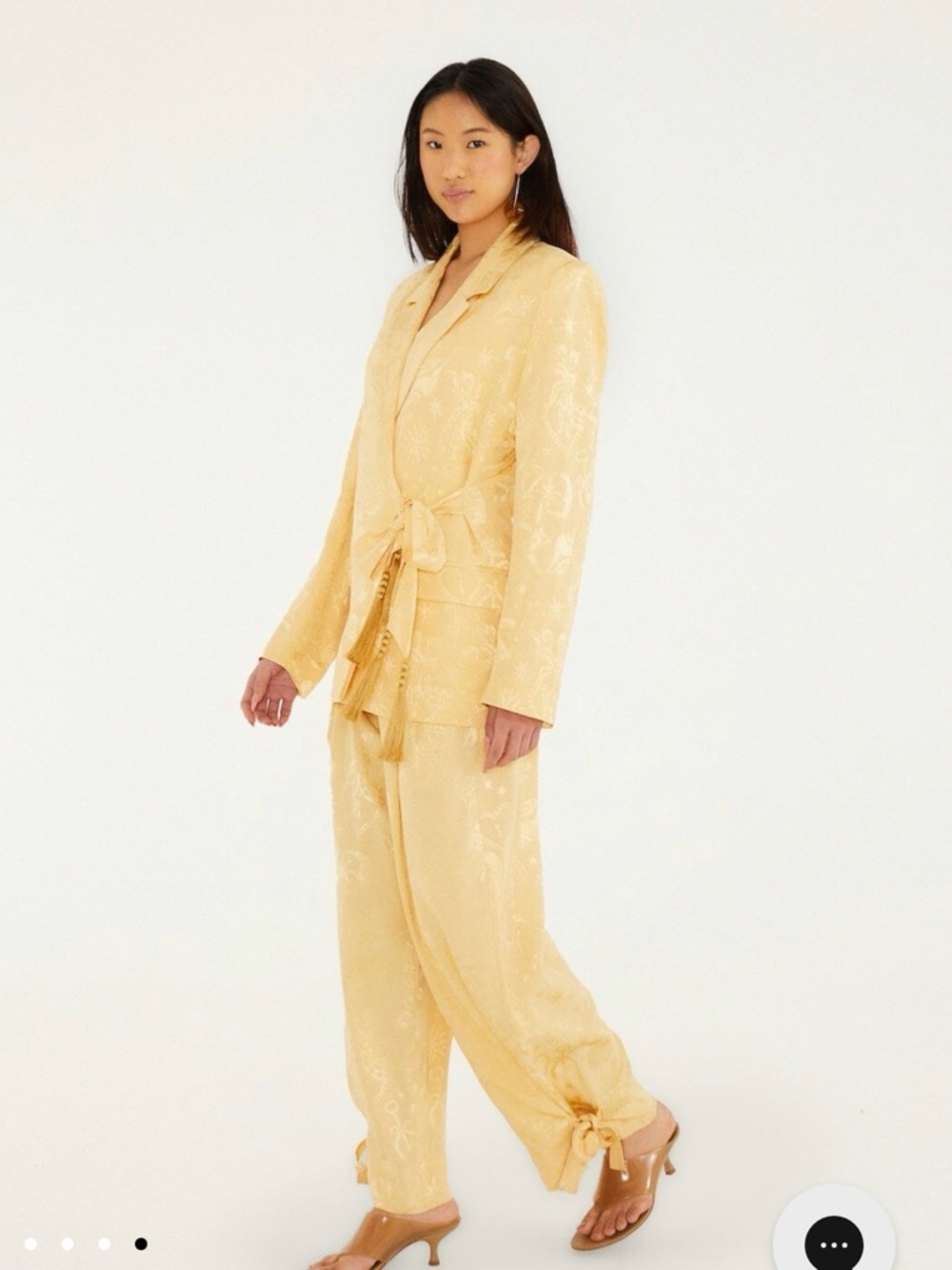 FARM Rio Beige Hem Ties Pocket Pants